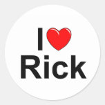 J'aime (coeur) Rick Adhésif Rond