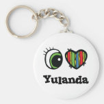 J'aime (coeur) Yulanda Porte-clefs
