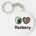 J'aime (coeur) Zachary Porte-clefs