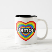 J'aime Damon. Je t'aime Damon. Coeur Tasse À Café
