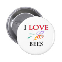 J'aime des abeilles badge avec épingle
