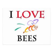 J'aime des abeilles carte postale