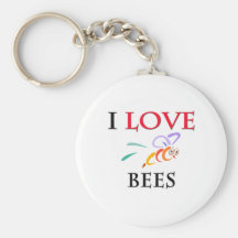 J'aime des abeilles porte-clef