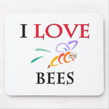 J'aime des abeilles tapis de souris