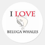 J'aime des baleines de beluga autocollant