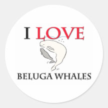 J'aime des baleines de beluga autocollant