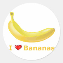 J'aime des bananes autocollant