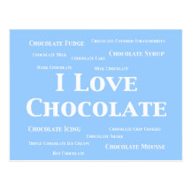 J'aime des cadeaux de chocolat carte postale