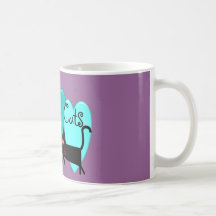 J'aime des chats--Cadeaux d'art de chat noir Tasse À Café