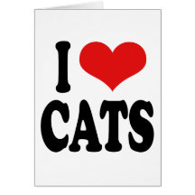 J'aime des chats cartes de vœux