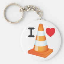 J'aime des cônes Keychain du trafic Porte-clefs