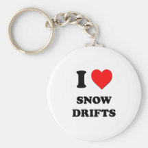 J'aime des dérives de neige porte-clés