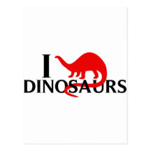 J'aime des dinosaures carte postale