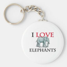 J'aime des éléphants porte-clés