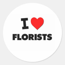 J'aime des fleuristes autocollants ronds