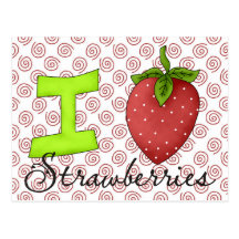J'aime des fraises cartes postales