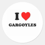 J'aime des gargouilles autocollant rond