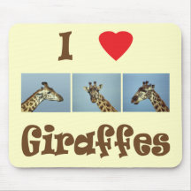 J'aime des girafes tapis de souris