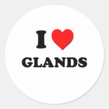 J'aime des glandes autocollants ronds