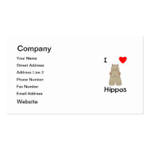 J'aime des hippopotames (3) modèles de cartes de visite