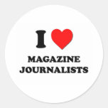 J'aime des journalistes de magazine autocollants ronds