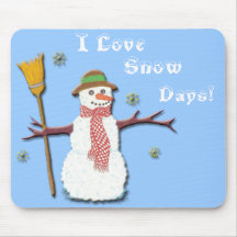 J'aime des jours de neige ! Mousepad Tapis De Souris