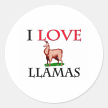 J'aime des lamas autocollants