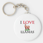 J'aime des lamas porte-clefs