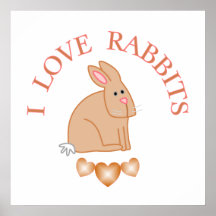 J'aime des lapins poster