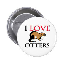 J'aime des loutres badges avec agrafe