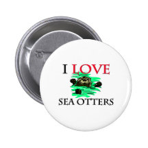 J'aime des loutres de mer badges