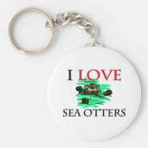 J'aime des loutres de mer porte-clef