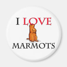 J'aime des marmottes aimant pour réfrigérateur