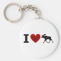 J'aime des orignaux porte-clefs