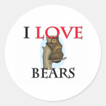 J'aime des ours autocollant