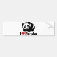 J'aime des pandas adhésif pour voiture