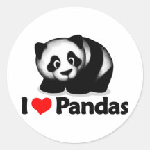 J'aime des pandas autocollant