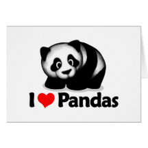 J'aime des pandas cartes de vœux
