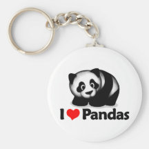 J'aime des pandas porte-clef