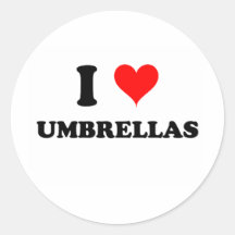J'aime des parapluies autocollant