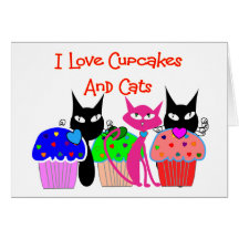 "J'aime des petits gâteaux et des chats"--Cadeaux  Cartes De Vœux