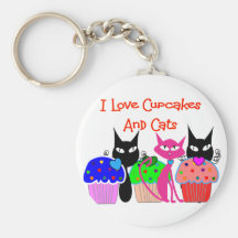 "J'aime des petits gâteaux et des chats"--Cadeaux  Porte-clef