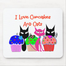 "J'aime des petits gâteaux et des chats"--Cadeaux  Tapis De Souris