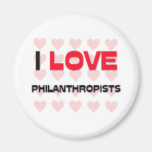 J'AIME DES PHILANTHROPES MAGNETS POUR RÉFRIGÉRATEUR