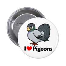 J'aime des pigeons badges avec agrafe