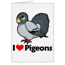 J'aime des pigeons carte de vœux