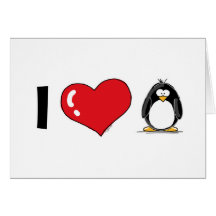 J'aime des pingouins carte de vœux