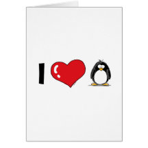 J'aime des pingouins carte de vœux