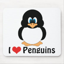 J'aime des pingouins Mousepad Tapis De Souris