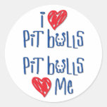 J'aime des pitbulls - les pitbulls m'aiment adhésif